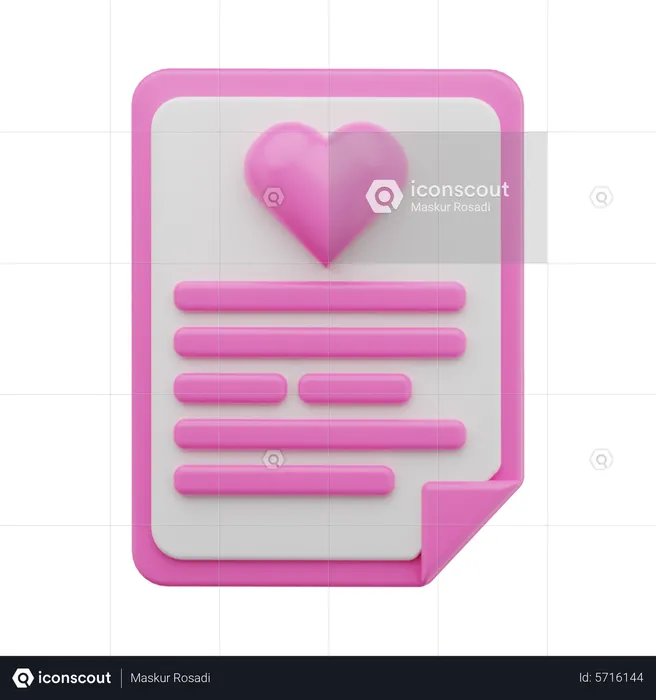 Lettre d'amour  3D Icon