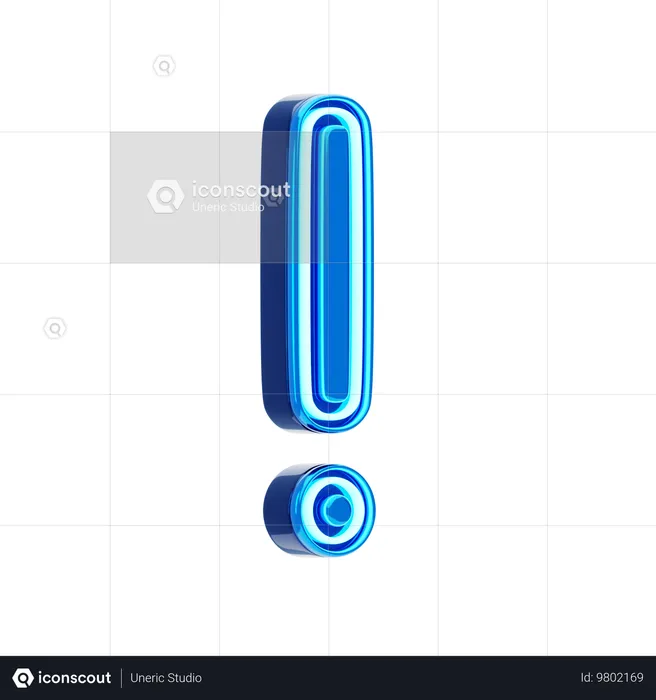 Lettre de signe d'exclamation  3D Icon