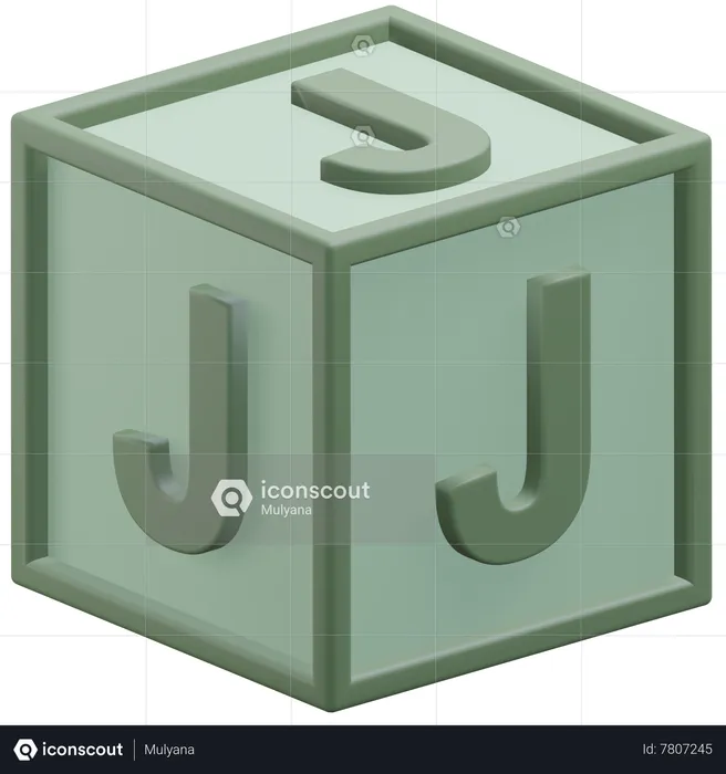 Lettre j cube  3D Icon