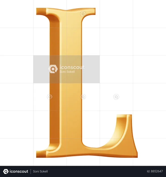 Lettre majuscule dorée  3D Icon