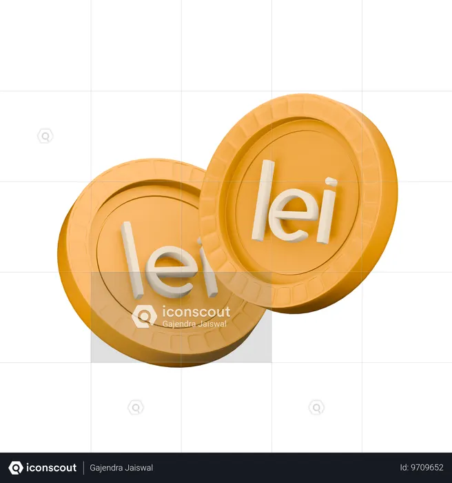 Leu roumain  3D Icon