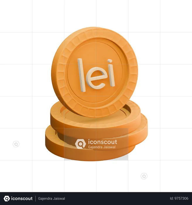 Leu roumain  3D Icon