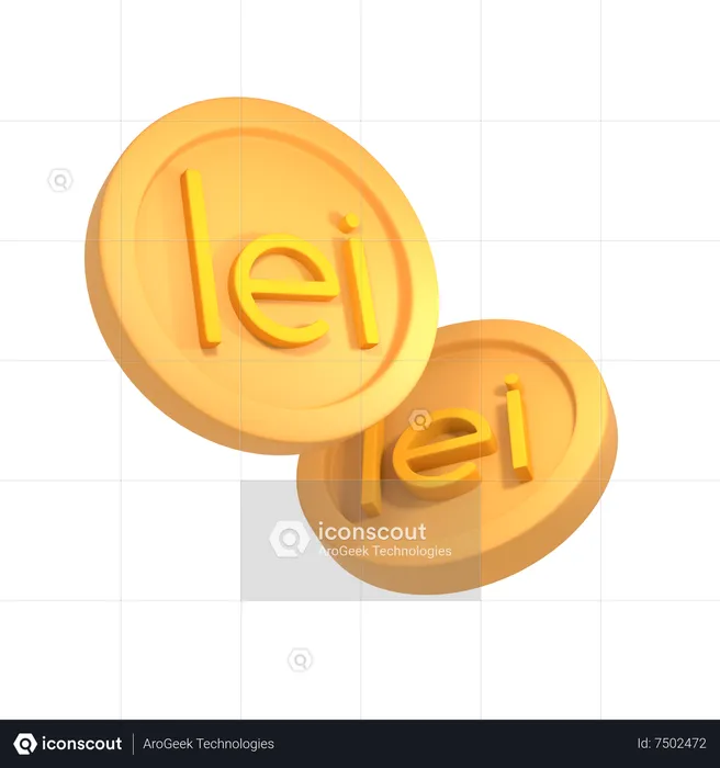 Leu rumano  3D Icon