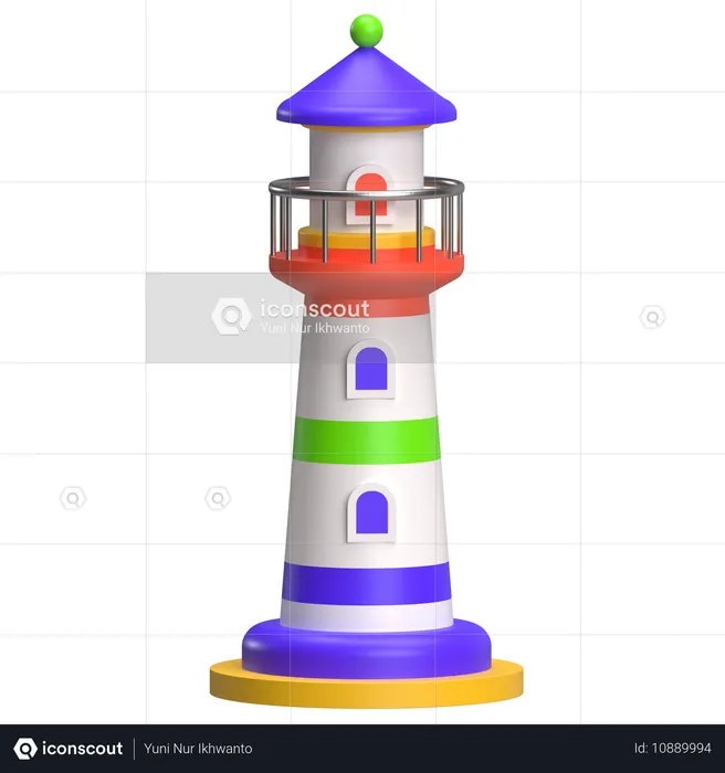 Leuchtturm zur Navigation  3D Icon