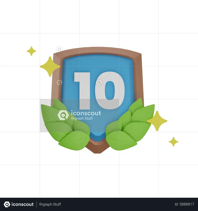 Level 10 Achievement Badge  3D Icon