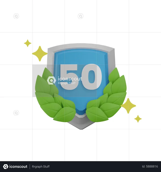 Level 50 Achievement Badge  3D Icon