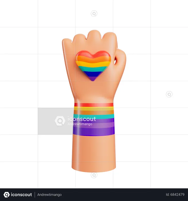 Lgbt Fest Hand  3D Icon