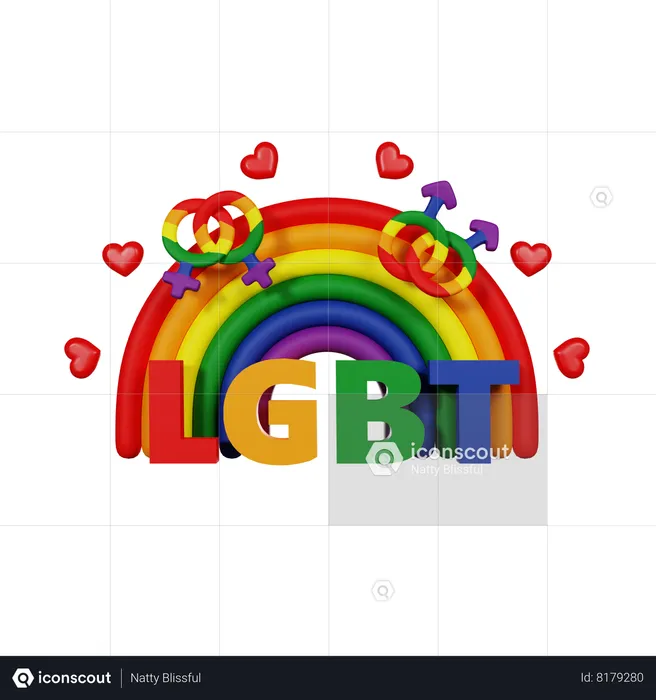 Lgbt With Rainbow  3D Icon