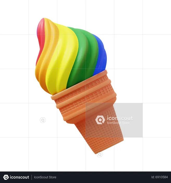 Cornet de glace lgbtq  3D Icon