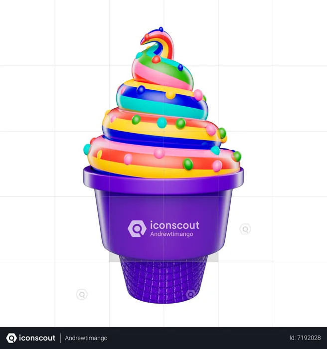 Cornet de glace lgbtq  3D Icon