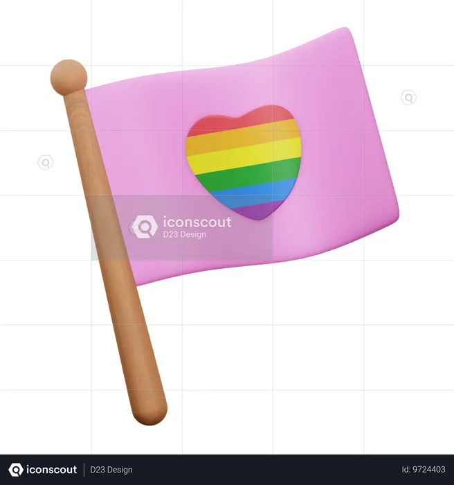 LGBTQ Flag Love  3D Icon