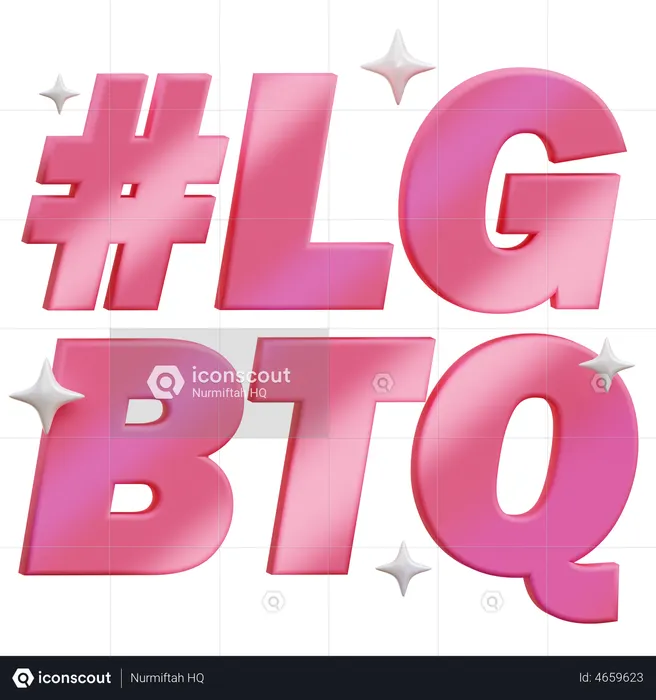 Lgbtq Hashtag  3D Illustration