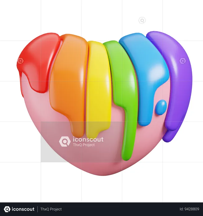 LGBTQ Heart  3D Icon