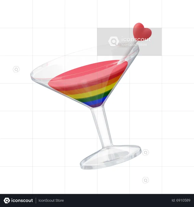 Lgbtq Martini  3D Icon