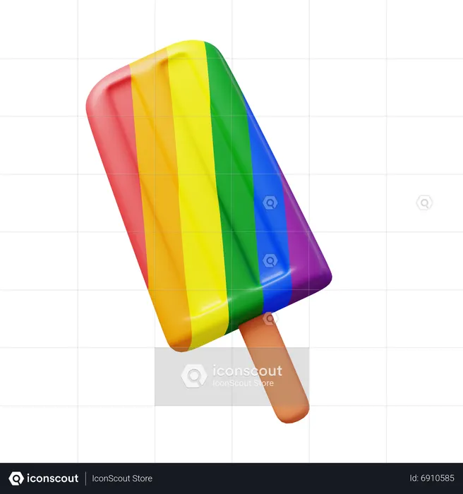 Lgbtq Popsicle  3D Icon