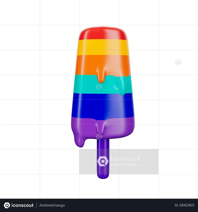 Lgbtq Popsicle  3D Icon