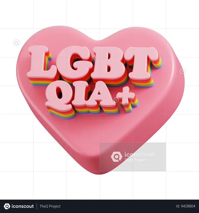 LGBTQIA+ Heart  3D Icon