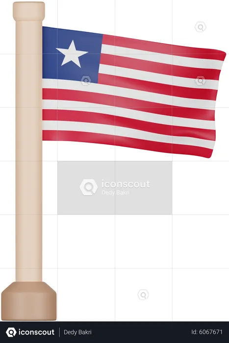 Liberia Flag Flag 3D Icon