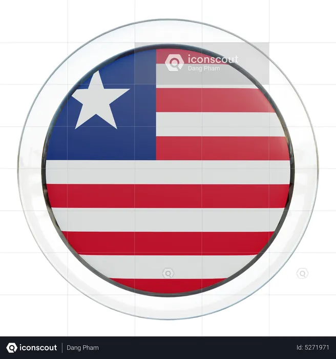 Liberia Round Flag Flag 3D Icon