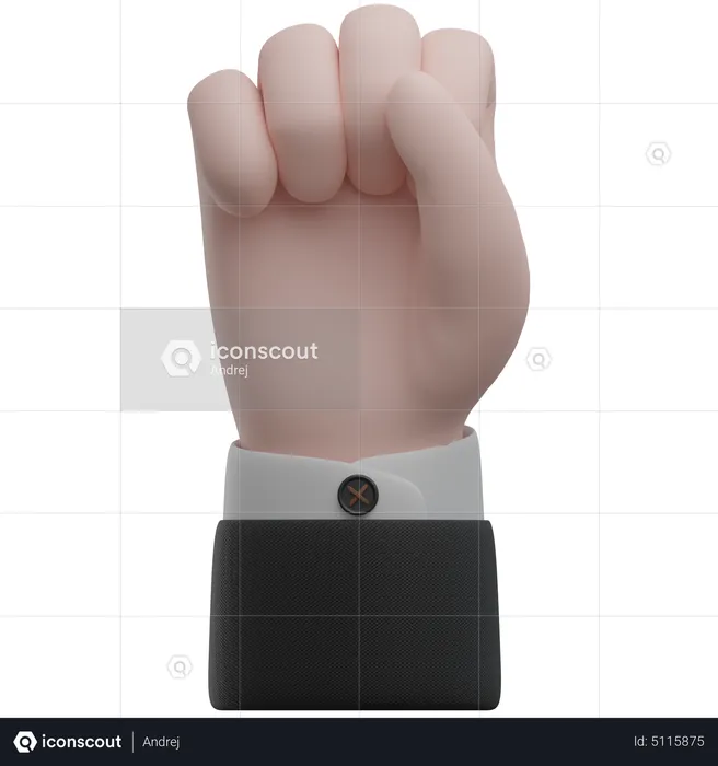 Gestes de la main du poing de la liberté  3D Icon