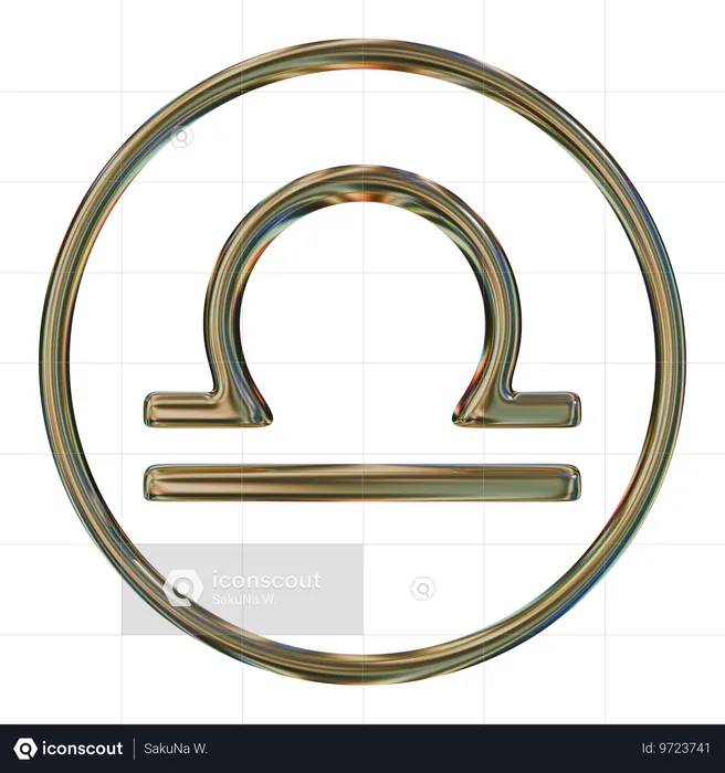 Icono 3d del Zodíaco Libra  3D Icon