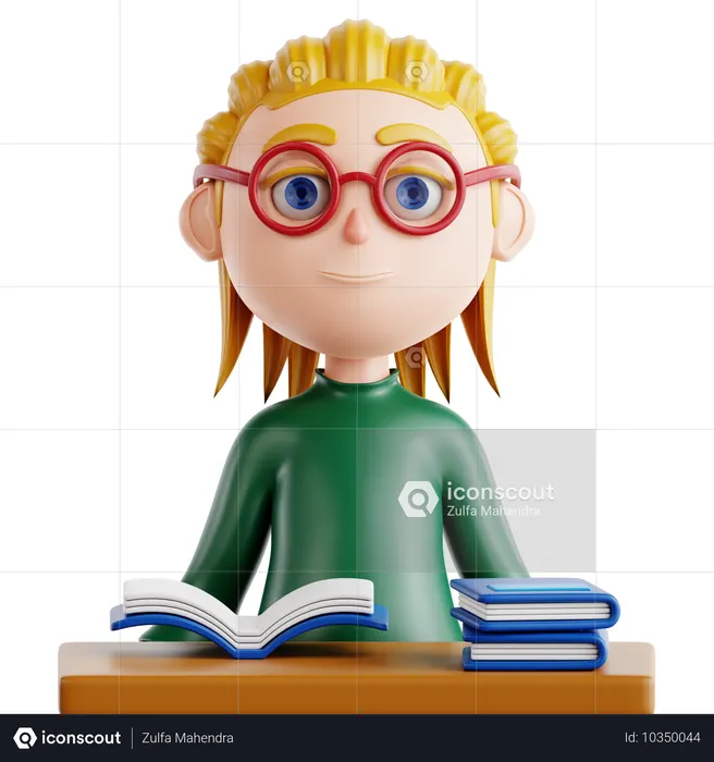 司書  3D Icon