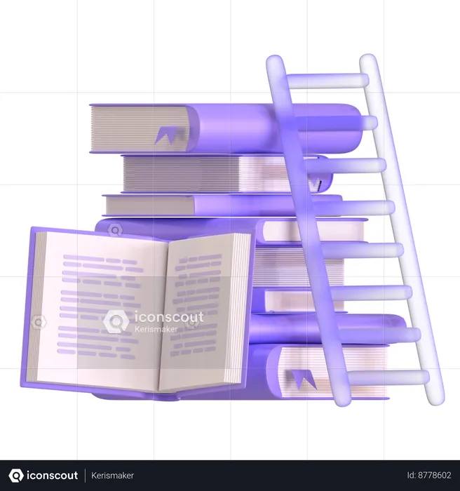 Library Books  3D Icon