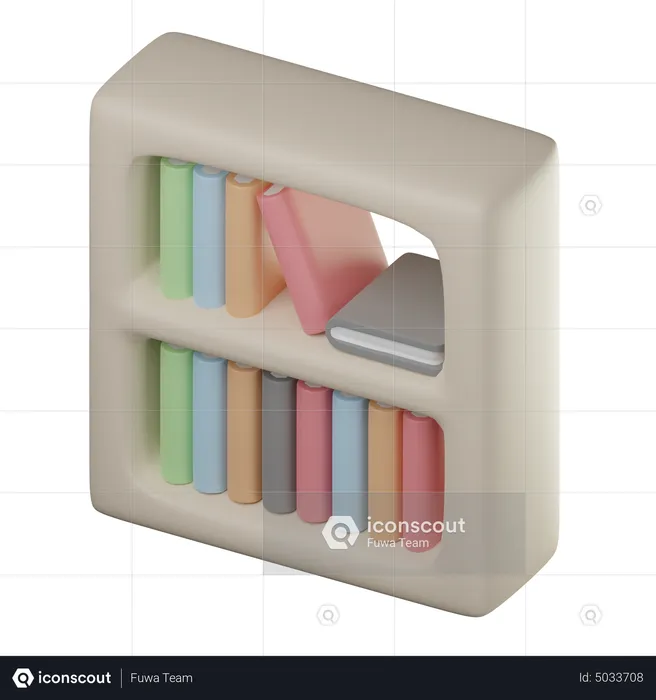Library Books  3D Icon