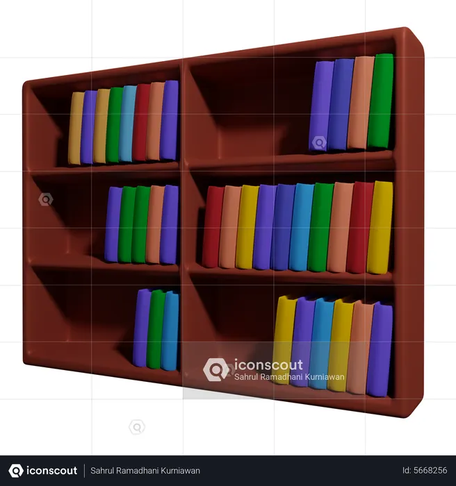 Library Bookshelf  3D Icon