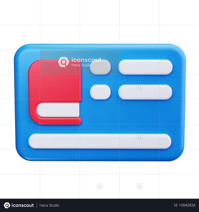 Library Card  3D Icon