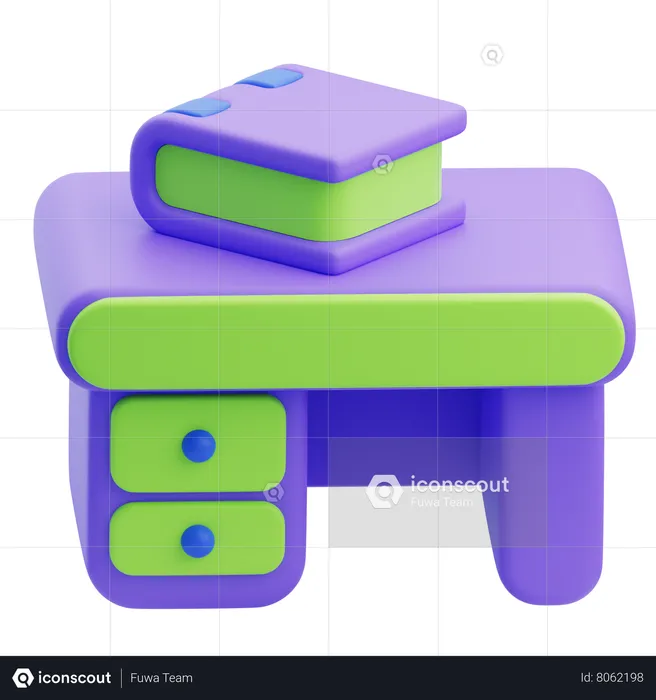 Library Desk  3D Icon