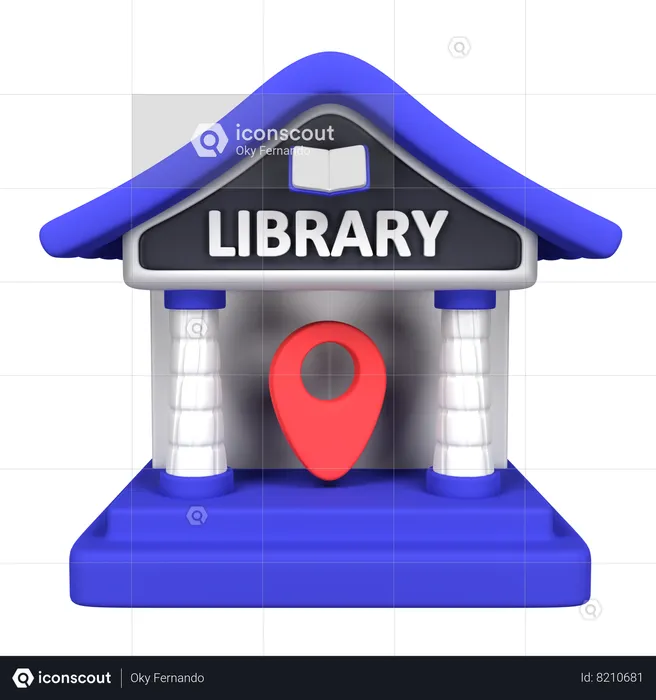 Library Location  3D Icon