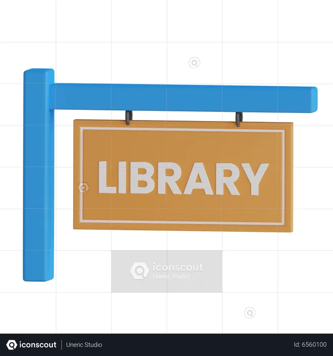 Library Sign  3D Icon