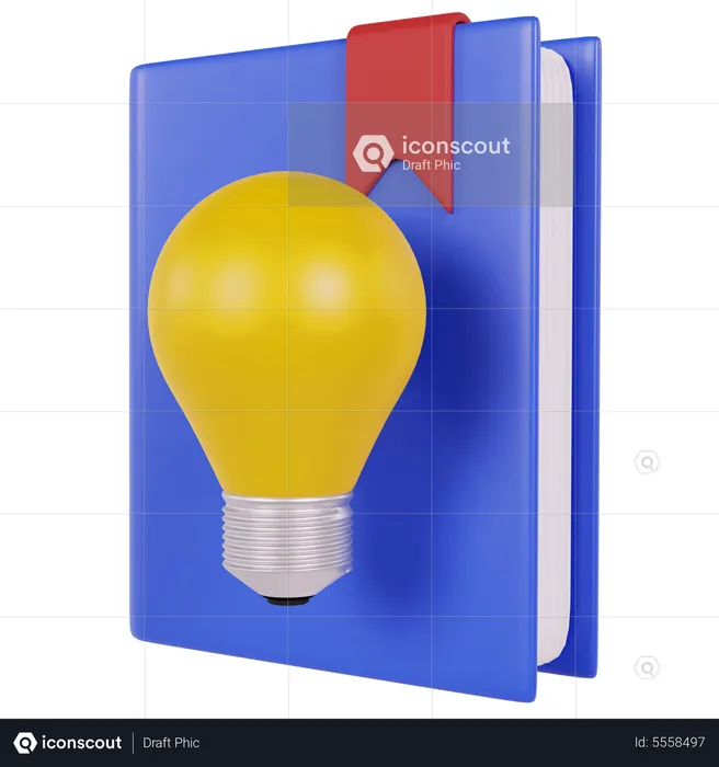 Libro de bombillas  3D Icon