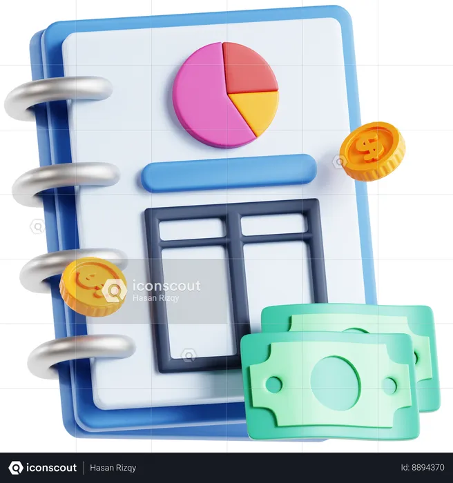 Libro de finanzas  3D Icon