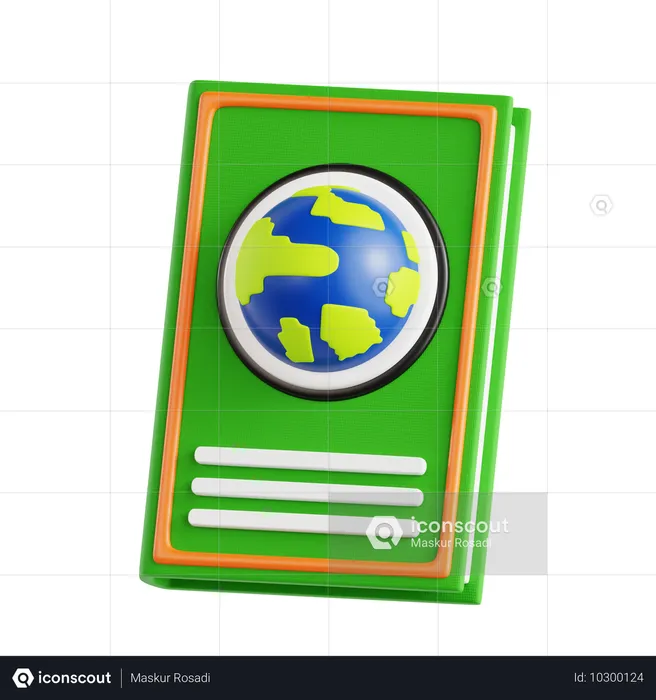 Libro de geografia  3D Icon