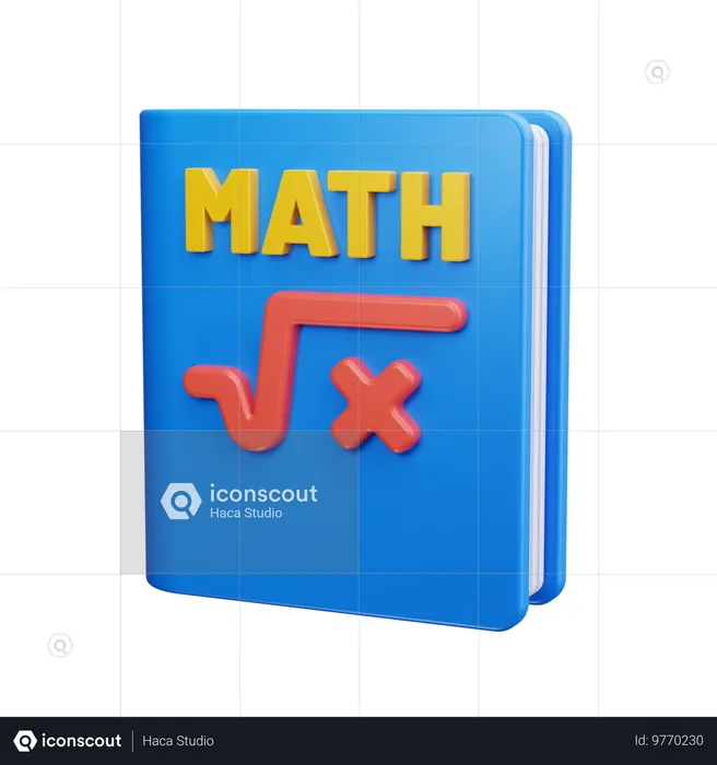 Libro de matemáticas  3D Icon