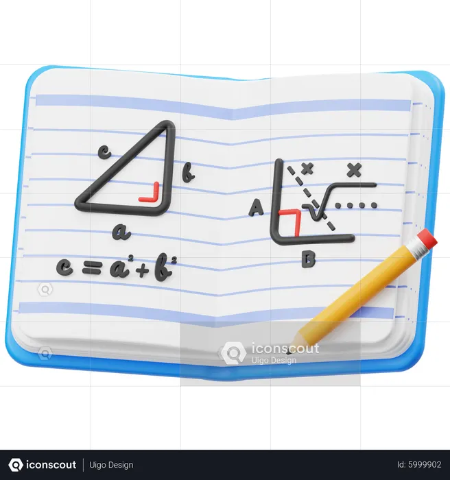 Libro de matemáticas  3D Icon