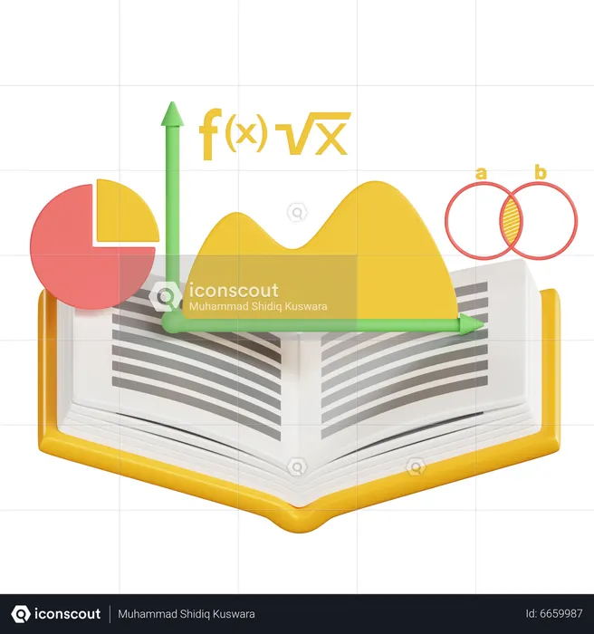 Libro de matemáticas  3D Icon