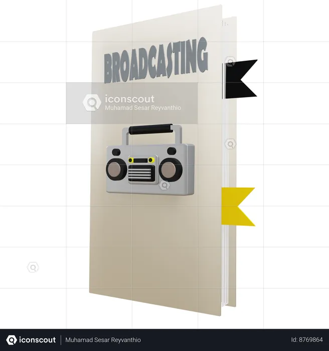 Libro de radiodifusión  3D Icon