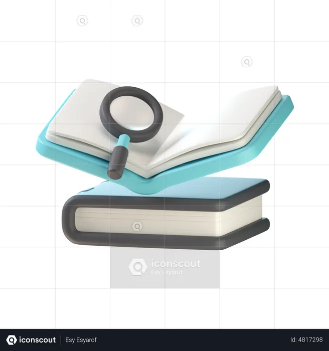 Investigación de libros  3D Icon