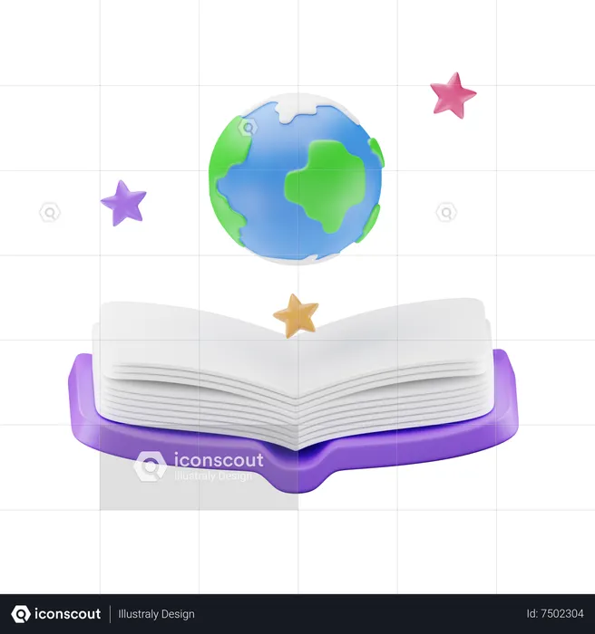 Libro y globo  3D Icon