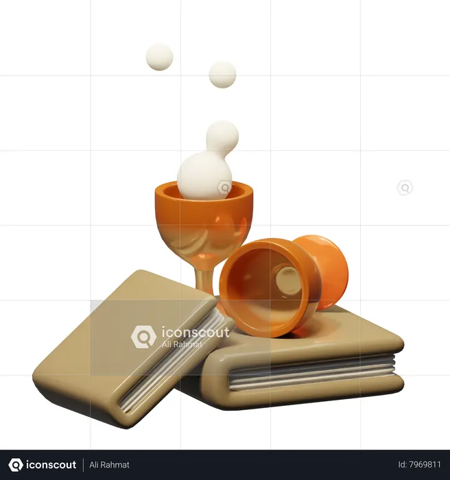 Libro y vaso  3D Icon