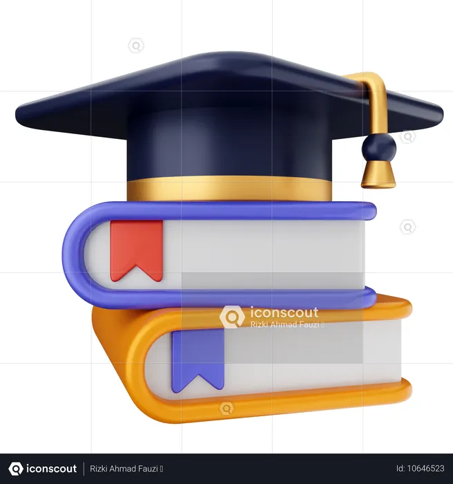 Libros de sombreros educación  3D Icon