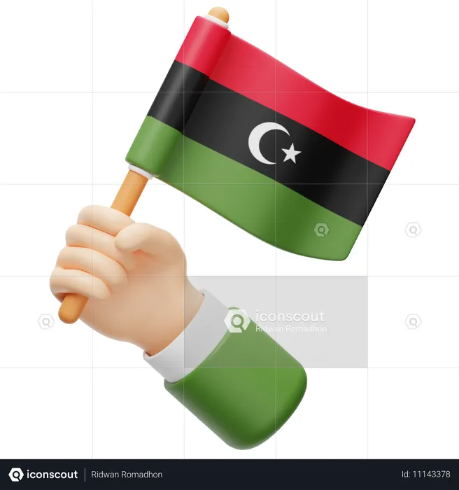 Libya flag in hand Flag 3D Icon