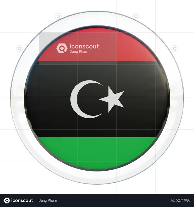 Libya Round Flag Flag 3D Icon