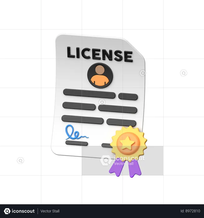 License  3D Icon
