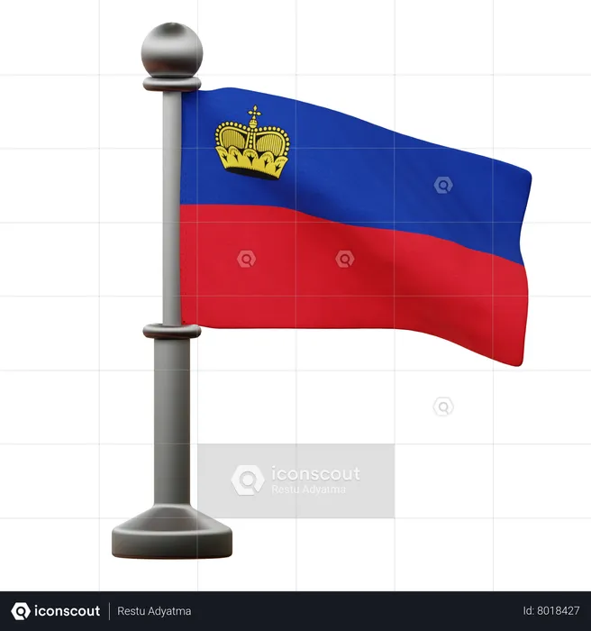 Lichenstein Flag Flag 3D Icon