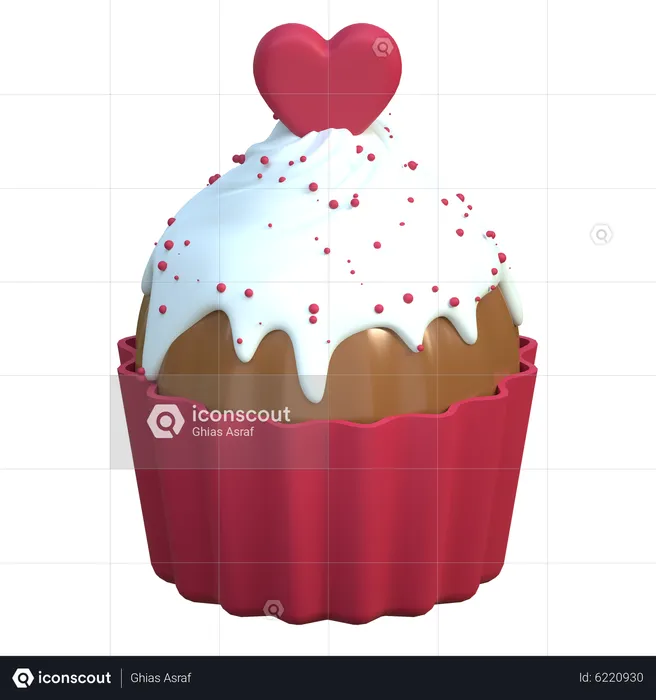 Liebe cupcake  3D Icon