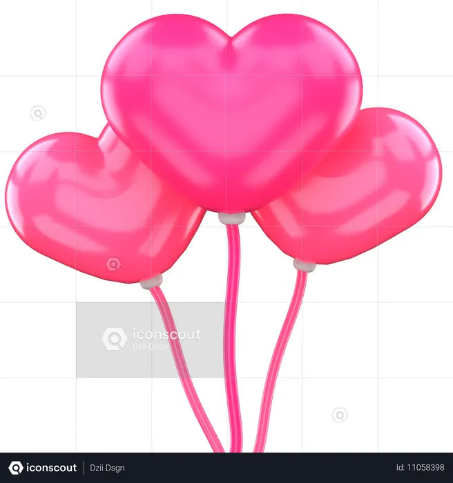 Liebesballon  3D Icon